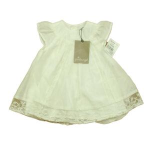Jeanbourget Girls White Dress size: 1 Month